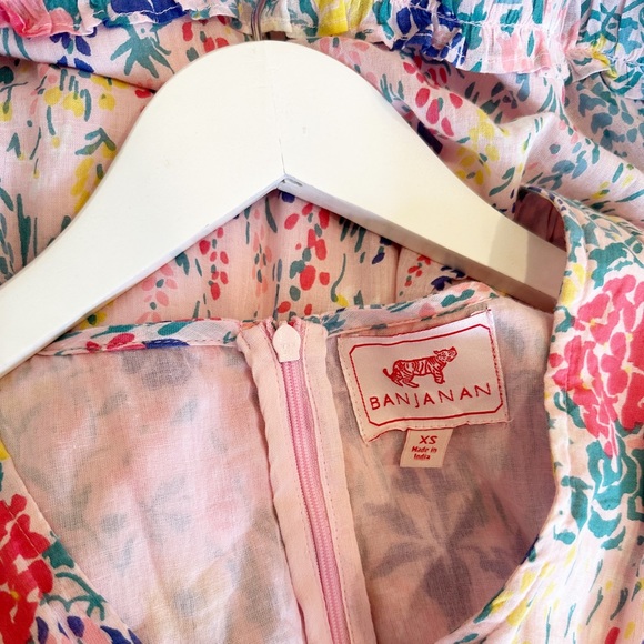 Banjanan Criss Cross Front Keyhole Dress, Pink Floral - Picture 9 of 9